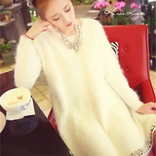 Реального норки кашемировый свитер женские кашемировые пуловеры зима норки кашемировый свитер со стразами FS219