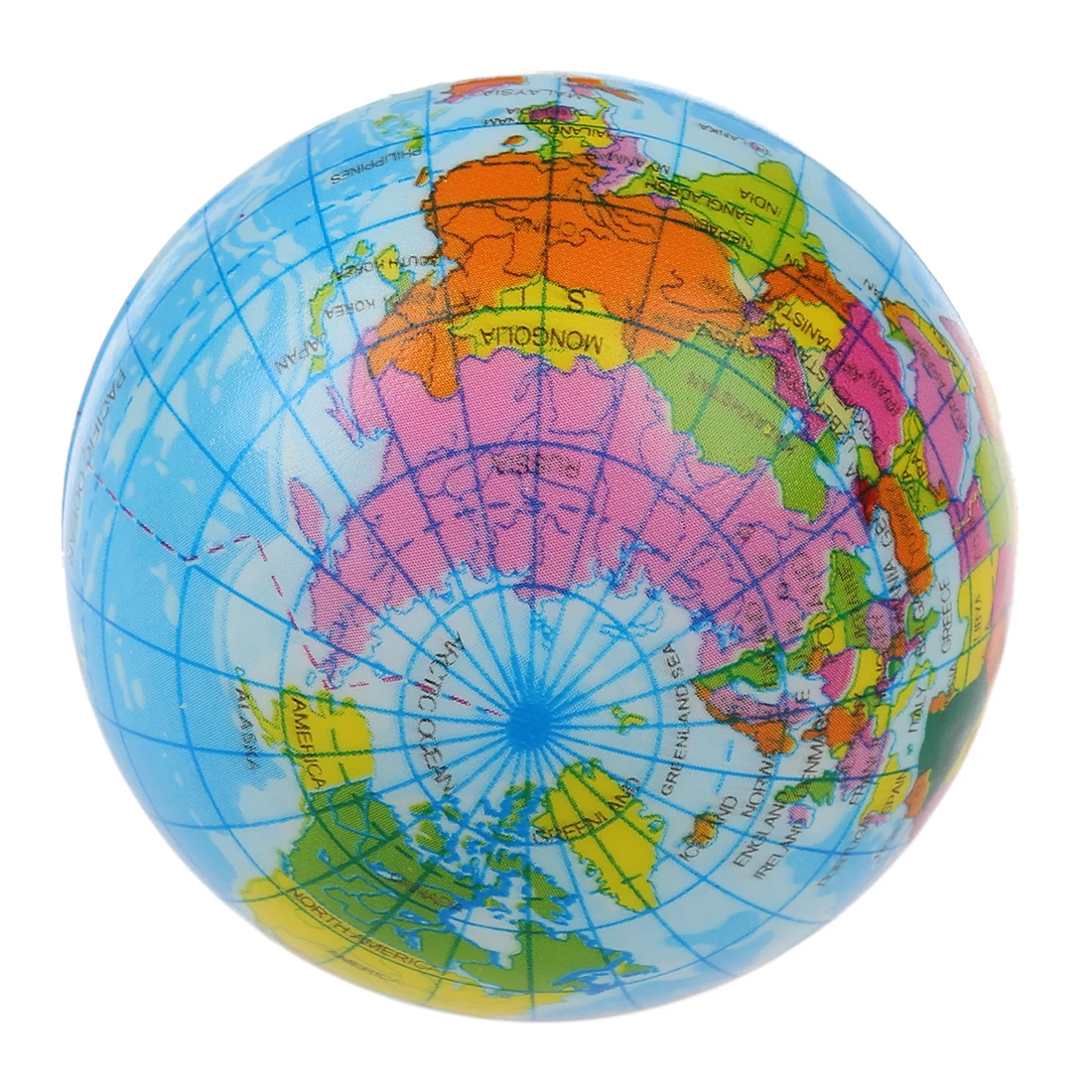 World Map Foam Earth Globe Stress Relief Bouncy Ball Atlas kids Toy Education