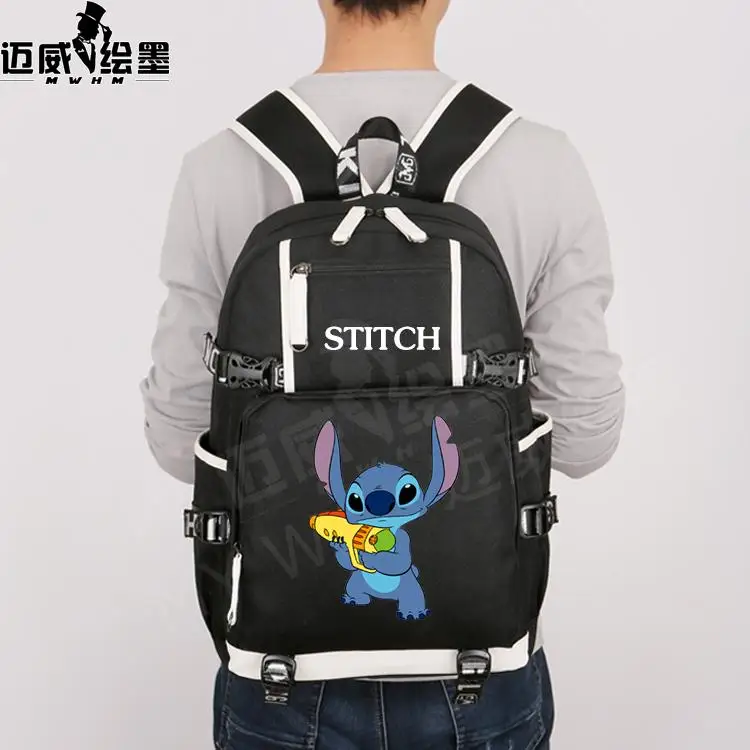 Anime Cute Fashion Cartoon Lilo& Stitch Backpack Men's And Junior High School Student Canva stravel Bag Teenage Girl Backpacks - Цвет: 1