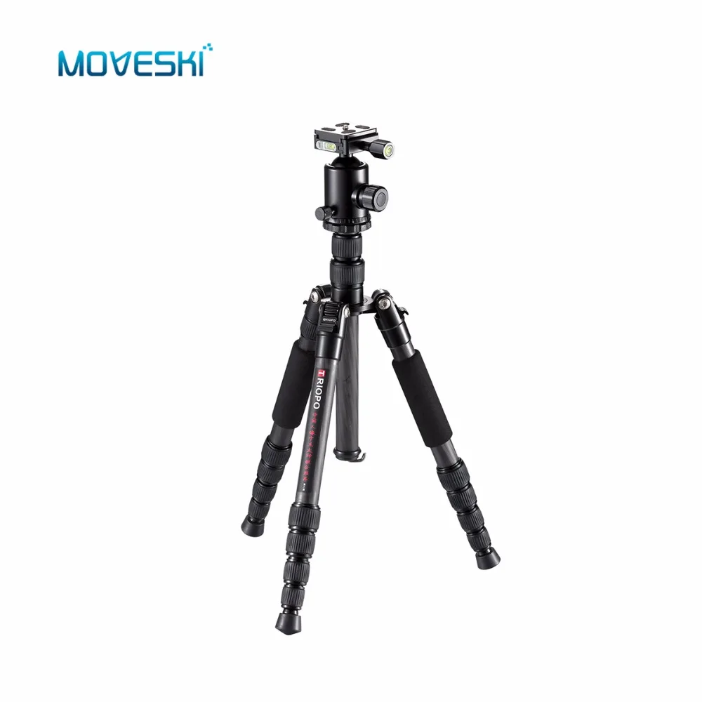 Moveski T259G Professional Carbon Fiber Tripod Monopod With Ball Head