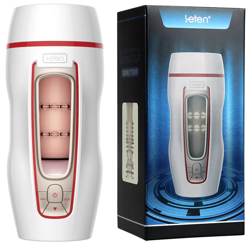 Leten Clip suck Choucha 10 Function Retractable USB Rechargeable Male Automatic Masturbator, Sex Products Adult Sex Toys