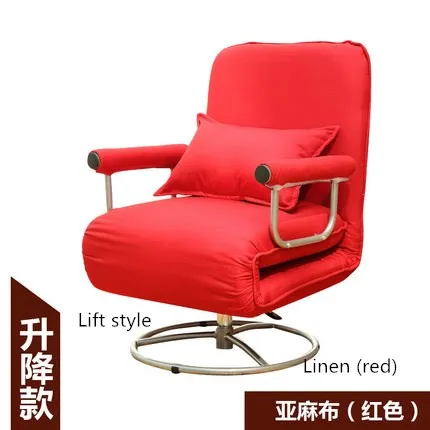 Раскладная кровать одноместная кровать офисный диван nap кровать складной стул nap простой диван-кровать - Цвет: Linen red