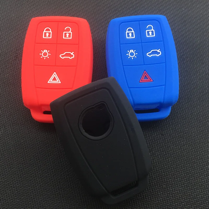 Key Case Cover Silicone Car Key Cover Case For Volvo XC90 C70 S60 D5 V50 S40 C30 Remote Key Case For Keychain Alarm Car Remote Control