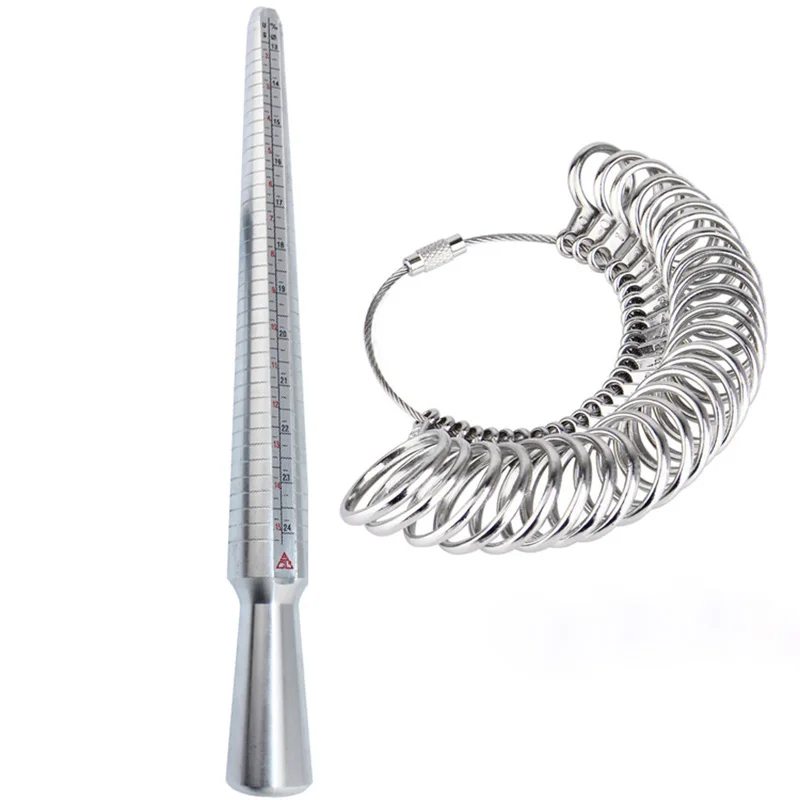 Новое металлическое кольцо Sizer Guage оправка для измерения размера пальца Стандартный инструмент- M25