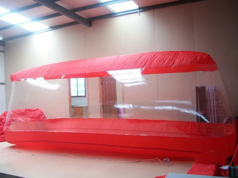 5 х 2,2 х 2 м выдвижной touchless надувные ПВХ брезент покрытие автомобиля 0,7 мм ПВХ брезент+ Оксфорд Игрушка палатки - Цвет: transparent red