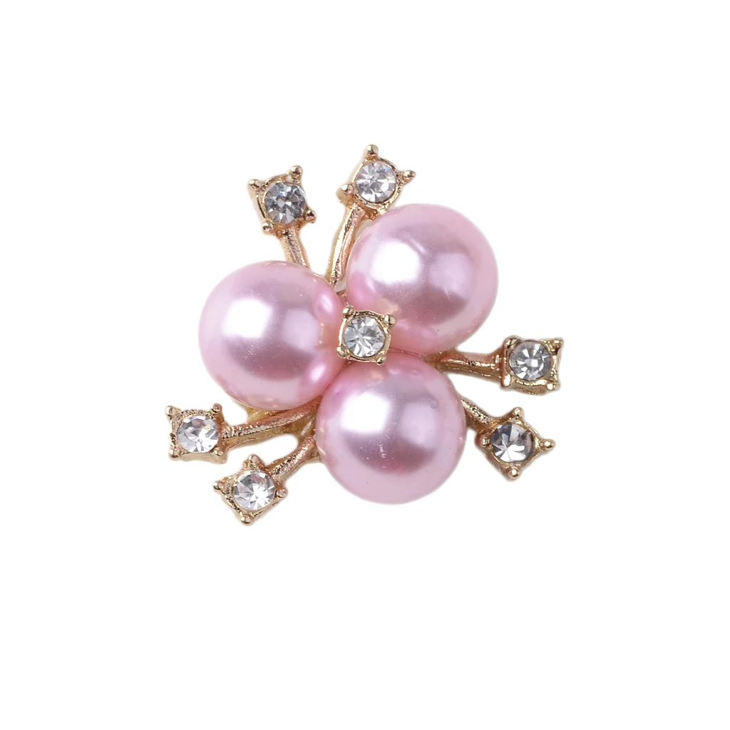 20pcs Rhinestone Crystal Button Pearl Flatback Brooch Decor Wedding Embellishment Fashion Charms Earrings Ornaments Mixed Color