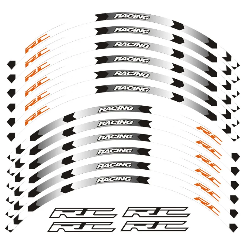 Moto rcycles Светоотражающая наклейка для KTM RC 125 200 390 moto rcycles наклейки на колеса светоотражающий обод мото полоса лента - Цвет: 1