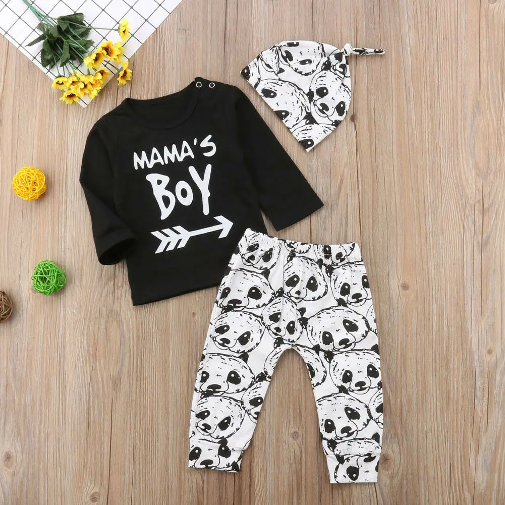 Infant Newborn Baby Boys Clothes Clothing Set Cotton Long Sleeve T Shirt Tops Leggings Outfit