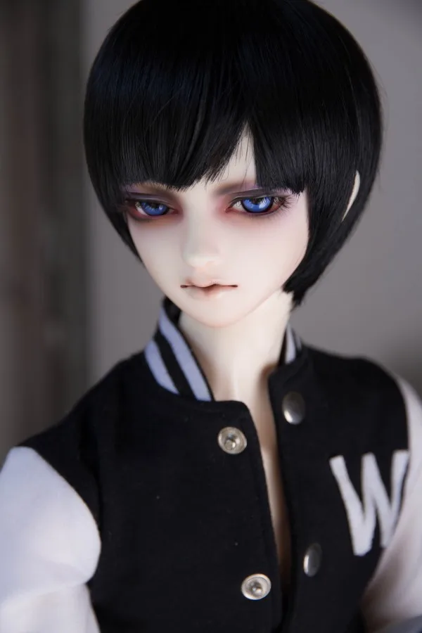 BJD кукла парики для 1/3 1/4 1/6 BJD DD SD MSD YOSD дядя кукольные волосы парики высокотемпературный провод короткий черный красный-brwon парики из натуральных волос