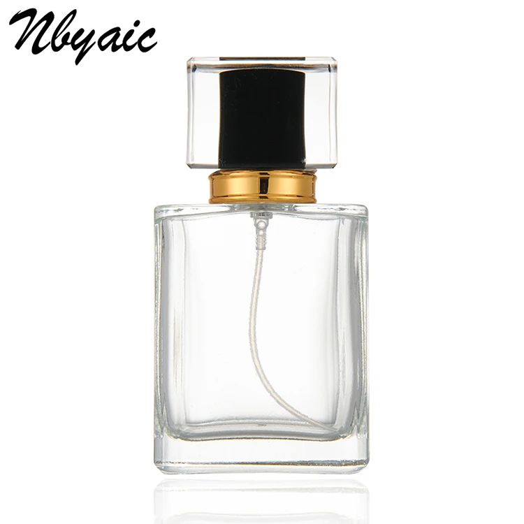 Nbyaic 1 шт. Высокое качество 50 мл стеклянные пустые парфюмерные флаконы с распылителем распылитель многоразового использования бутылка аромат чехол для путешествий размер портативный - Цвет: Черный