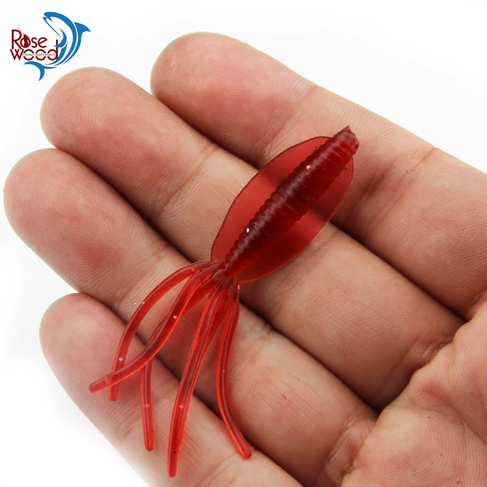30pcs Soft Squid Baits Colorful Freshwater Lure Tube Baits 6 Colors 0.8g Soft Artificial Pesca Worm Grub Squid Lures Bait  (14)