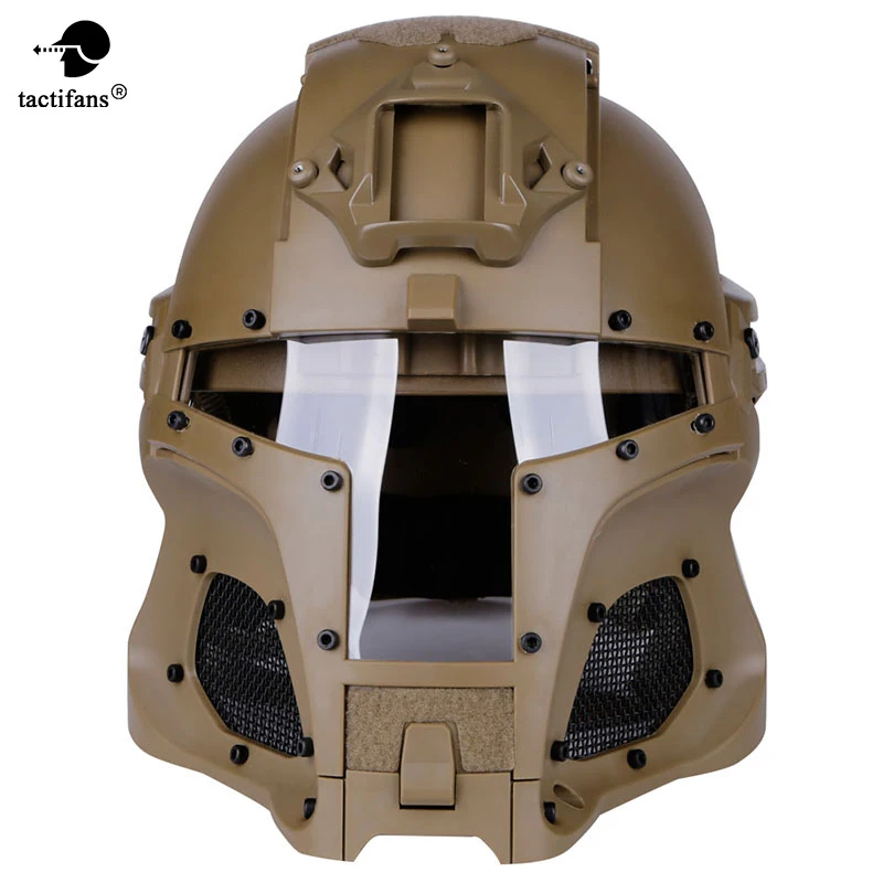 TACTIFANS Tactical Paintball Helmet Iron Warrior Helmet Integrated Rail