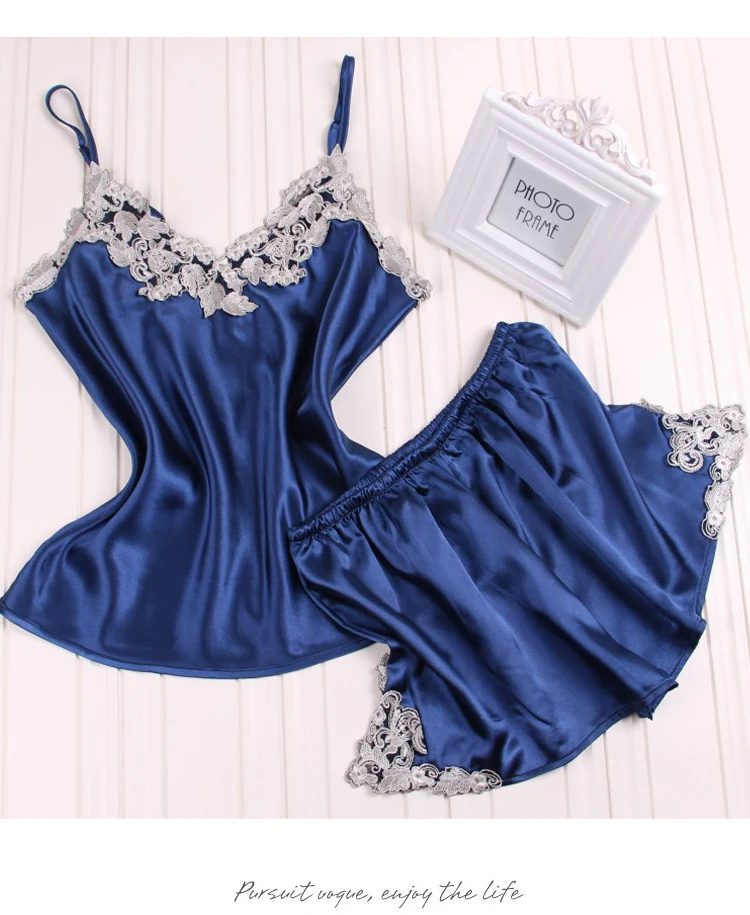 Пижама Yidanna Женская шелковая без рукавов|womens pajamas set|satin pijamapajama sets |