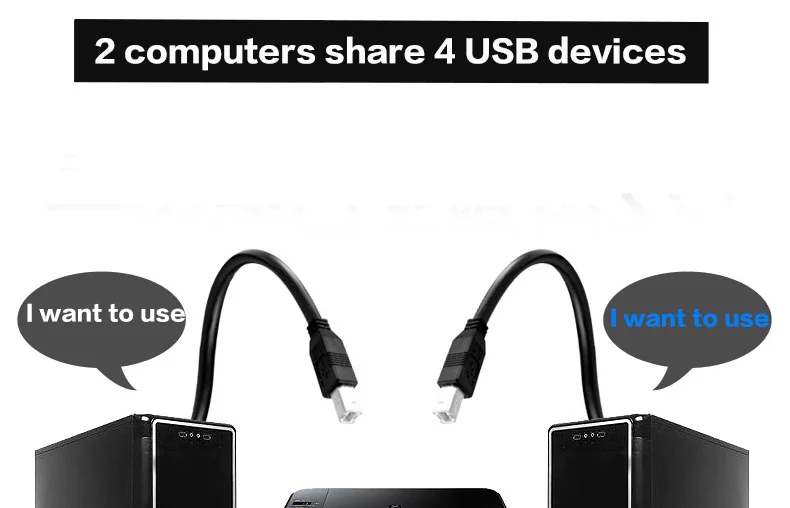 USB 2,0 переключатель Ручной сепаратор кнопки 2 в 4 компьютерная мышь клавиатура U диск принтер обмен оборудование ручной кнопочный
