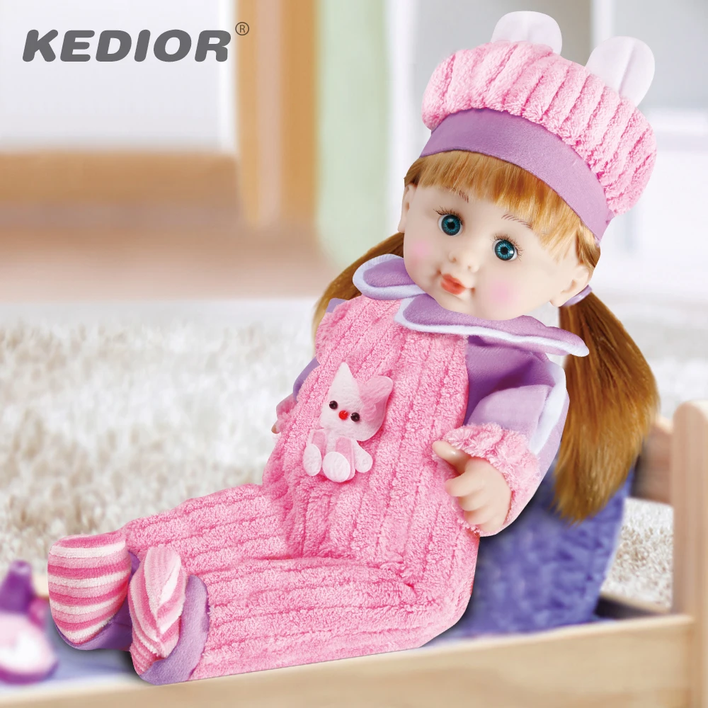 

17.8 inch Baby Doll Pink Clothes Long Hair Fashion Silicone Reborn Soft Body Dolls Kids Toys for Girls