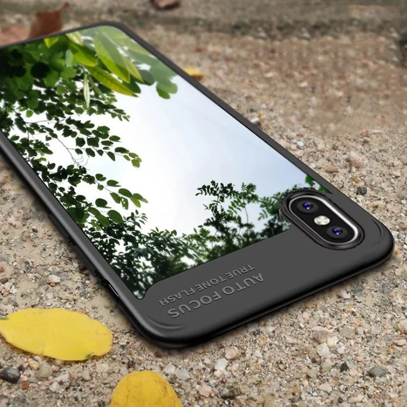 

Full Case For iPhone XS MAX XR XS Soft Silicon Bumper + Clear PC Armor Back Cover For iPhone 7 8 Plus 6 6S Shockproof Case