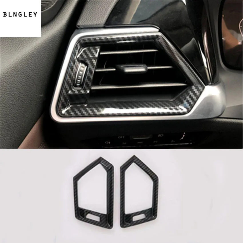 

2pcs/lot ABS Carbon fiber grain front both sides air conditioning outlet decoration cover for 2019 2020 BMW G20 325 330 335