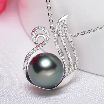 [YS] 10-11mm Searwater Tahitian Pearl Pendant 925 Sterling Silver Pearl Pendant Mounting