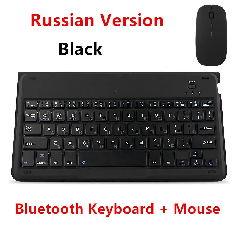 Bluetooth клавиатура для lenovo ThinkPad 10 8 GEN 2 1 A7600 S6000 A5500 A3500 A3000 S5000 Планшеты Беспроводной Bluetooth клавиатура чехол - Цвет: black Russian