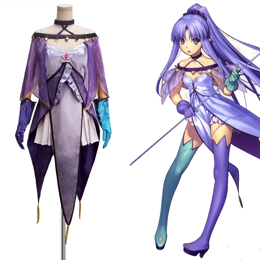 

COSPLAYONSEN Fate Grand Order FGO Caster Medea Lily Cosplay Costume Purple Full Set Custom Made Bi-color Gloves