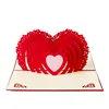 3D Pop Up Card Handmade Love Heart Anniversary Valentine Birthday Christmas Postcard for wedding 6