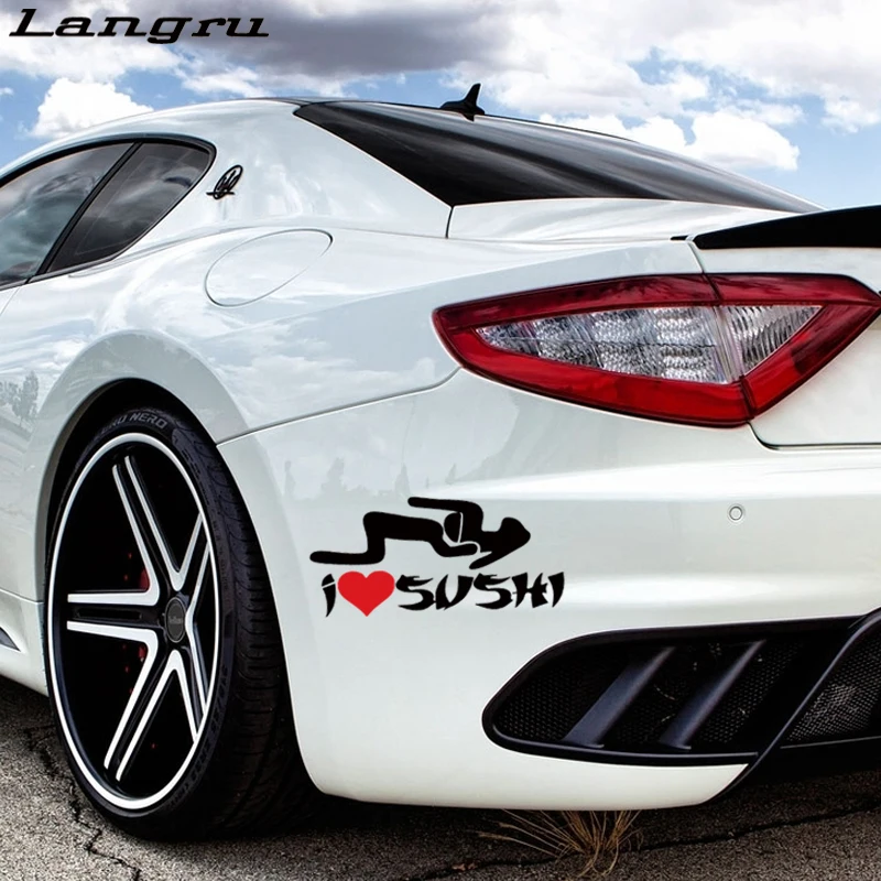 Langru новый дизайн I Heart Sushi Love Srticker Забавный автомобильный Стайлинг мотоцикл