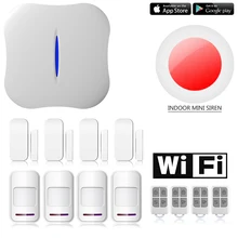 Chuangkesafe Chuangke W1 WiFi PSTN Sistema de Alarma Antirrobo teléfono APP Control remoto para 142 Kits de Seguridad Para El Hogar