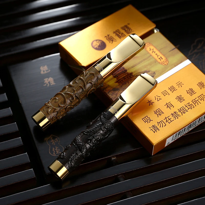 Caving Chinese Dragon Black Ebony Wood Smoking Filter Mouthpiece Reduce Tar Filter Cleanable Reusable Cigarette Holder Box Cigarette Accessories Aliexpress