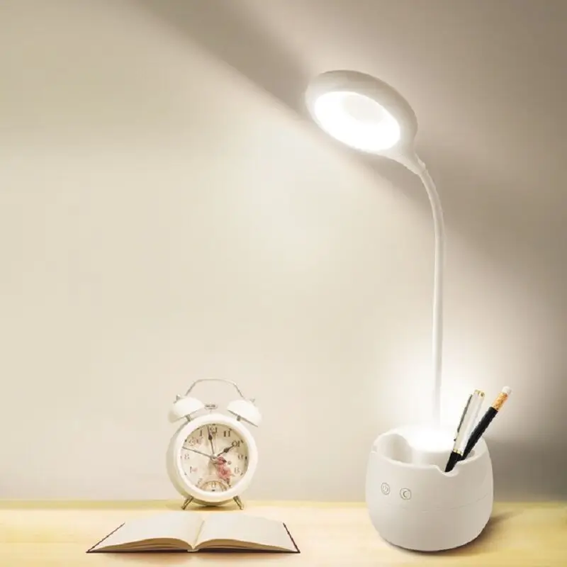 Tafellamp USB Перезаряжаемый Светодиодный настольный светильник Toucn ВКЛ./ВЫКЛ. Диммируемый светодиодный светильник Гибкая прикроватная настольная лампа для чтения книг с батареей