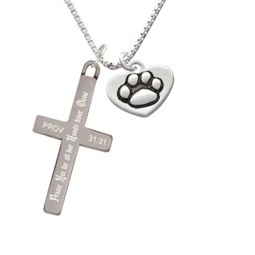 Paw in Heart - Praise Her - Cross Necklace (1)