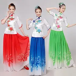 Femaletraditional китайский костюм Танцы платье Guzheng костюм Китайский народный Танцевальный костюм Для Женщин Производительность танцевальные