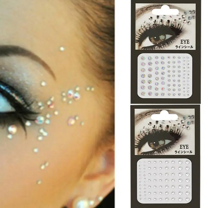 

Rhinestone Stickers Nail Art Decorations Body Face Jewelry Party Festival Crystal Eyes Temporary Tattoo Glitter Body Flash #