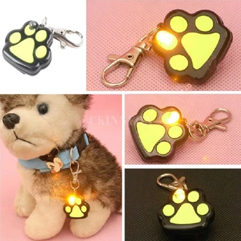 

100Pcs/Lot Pet Dog LED Flashing Night Light Footprint Paw Print Buckle Blink Pendent Collar