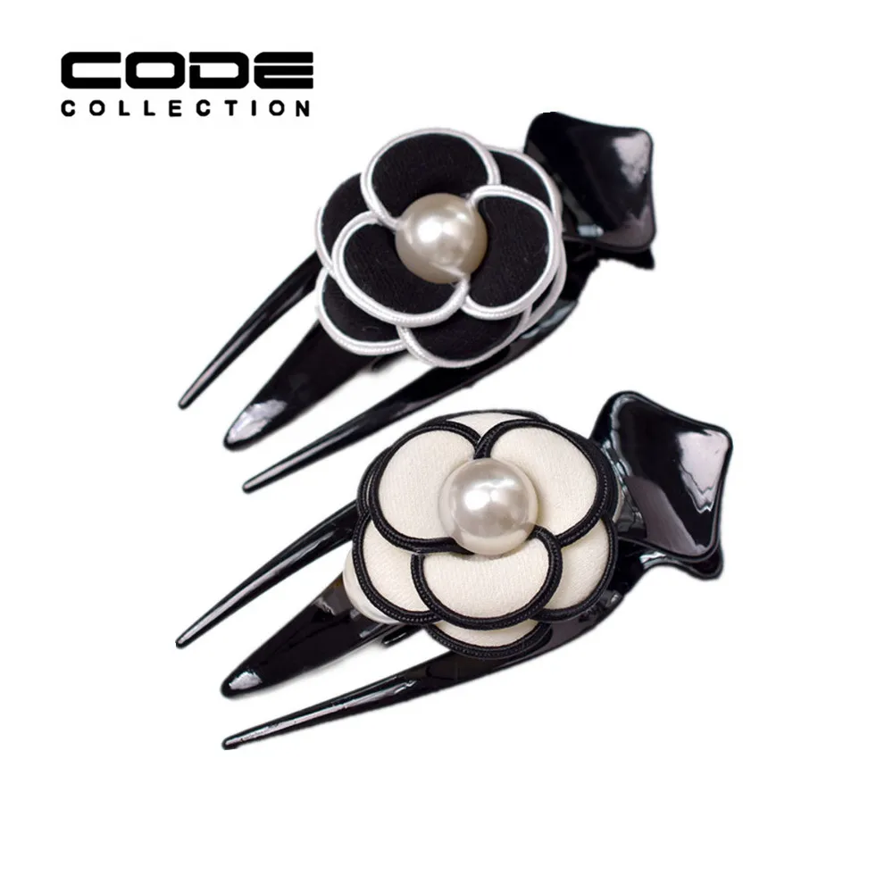 High Quality Acrylic Flower Hair Clip Claw Camellia Pearl Hairpins For