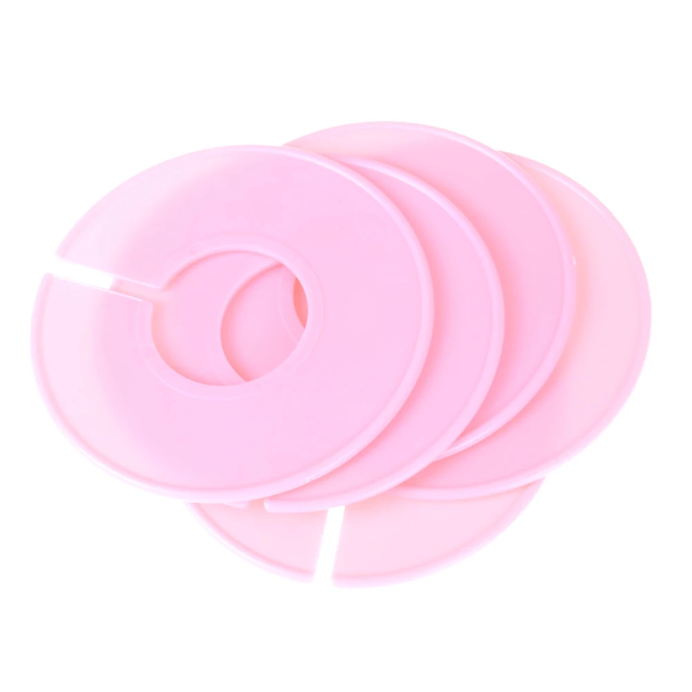 5 шт/лот круглые вешалки разделители шкафа Пластиковая Одежда стойки бирки с размерами этикетки для одежды Размер маркировки кольцо высокого качества - Цвет: Розовый