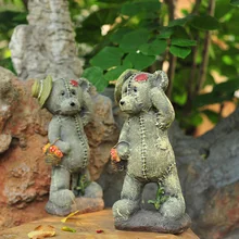 Прекрасный смолы Моделирование Медведь переноски корзина Artware украшения Реалистичные медведь фигурки для сада Двор украшения
