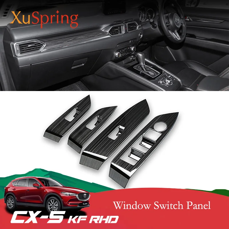 Панель автомобильного оконного переключателя с регулировкой крышки наклейки полоски украшение для Mazda CX-5 CX5 Kf RHD автомобильные аксессуары