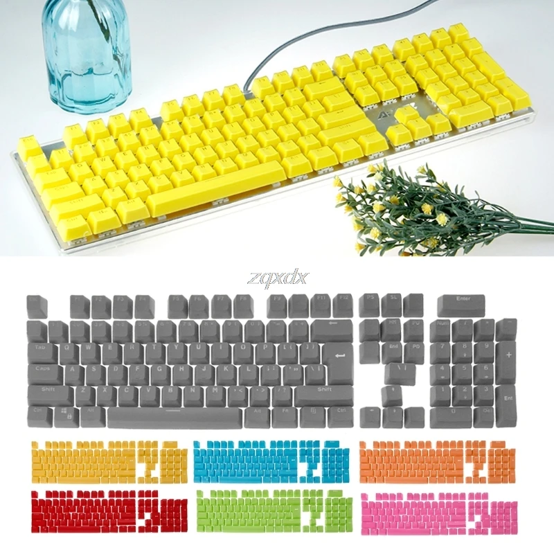

104 Key Doubleshot Translucent Keycaps Backlit Light for Cherry MX Keyboard Drop ship