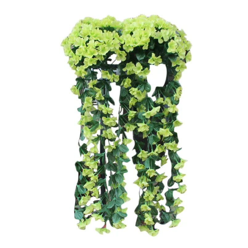  Hanging Flowers Artificial Violet Flower String Wall Wisteria Basket Hanging Garland Vine Flowers Fake Silk Orchid #3A08 (4)