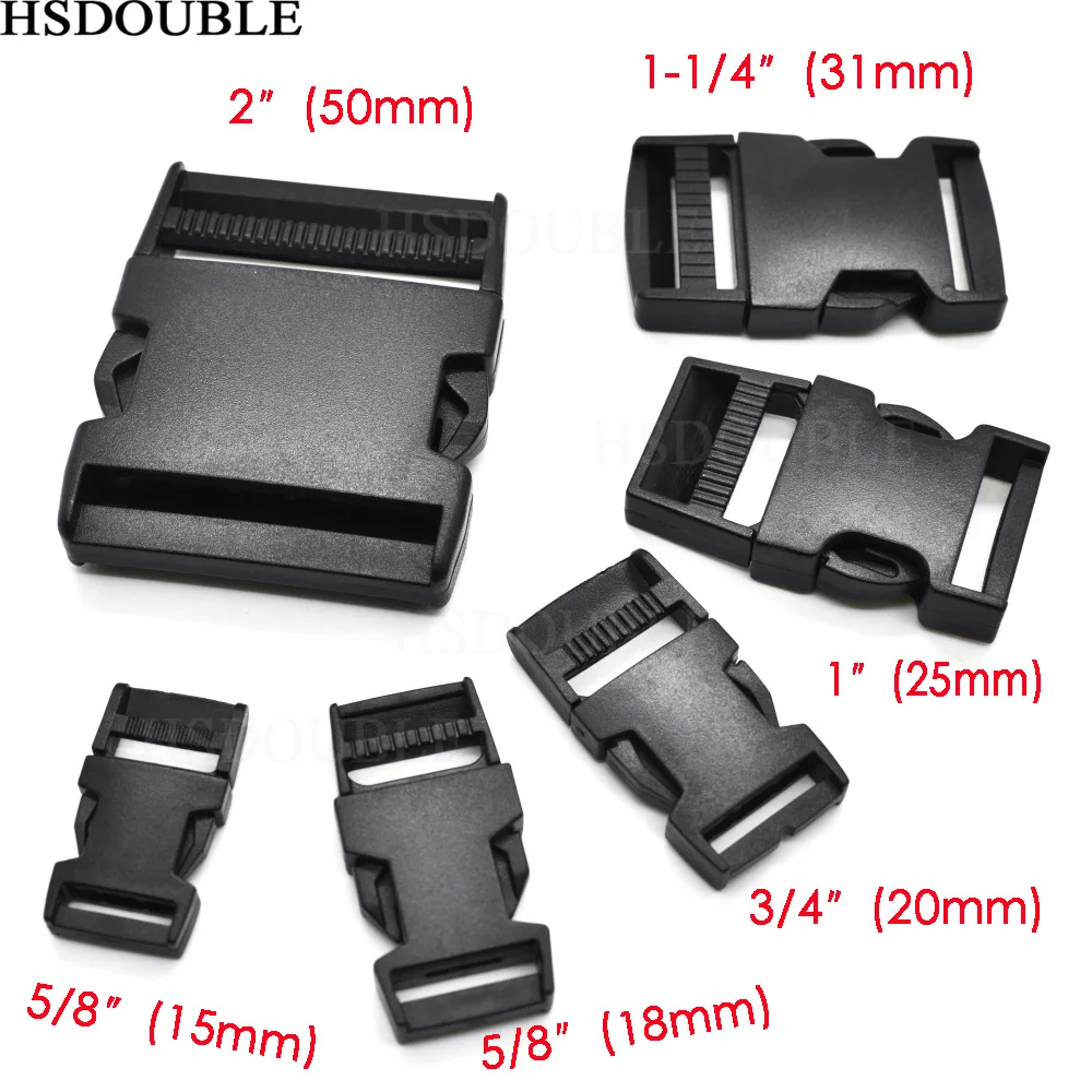 

Plastic Straight Side Release Strong Buckle For Backpack Straps Webbing Black