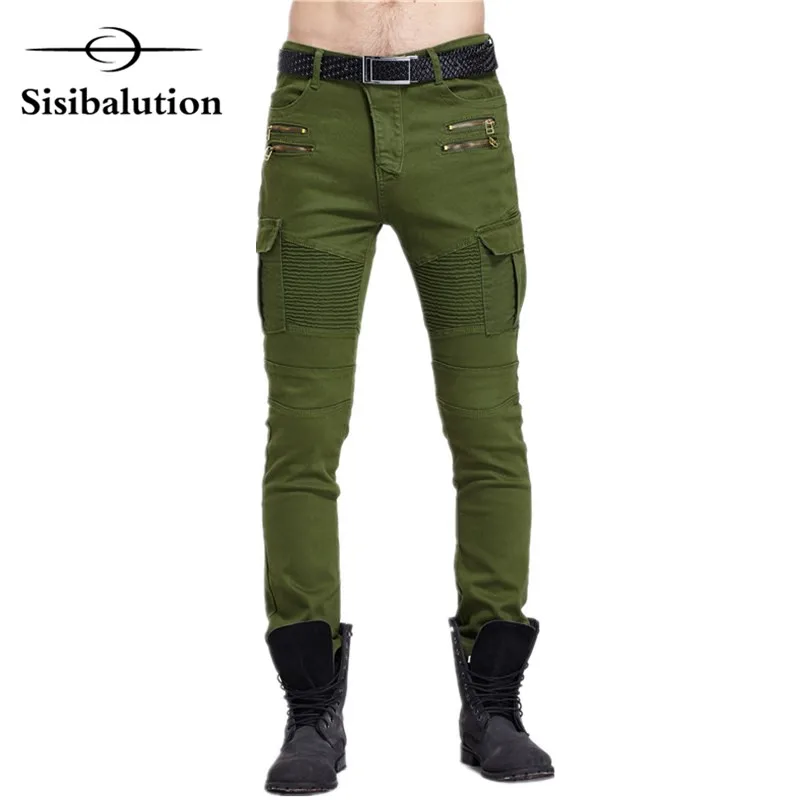 green skinny jeans with pockets men