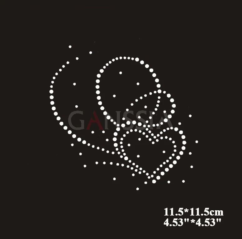 

10pcs/lot Fancy heart pattern heat transfer rhinestone Hotfix rhinestone Garment DIY accessories (ss-7487)