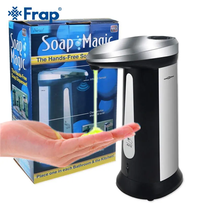 

FRAP 400ML Automatic Liquid Soap Dispenser ABS Sensor Hand Soap Dispenser Bathroom chrome shampoo dispenser dozownik do mydla