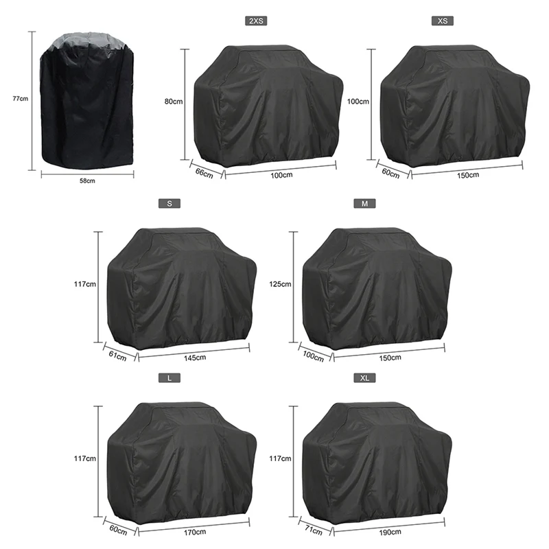 Grill Cover BBQ Cover Protection Dust-proof Waterproof Cloth Cover Square Barbecue Supplies For Outdoor BBQ Accessories