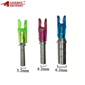 

36Pcs Linkboy Archery Aluminum Arrow Pin Nock Shaft ID4.2mm,3.2mm,6.2mm Nock ID3.2mm Nock Size s:2.45mm Set Bow Hunting