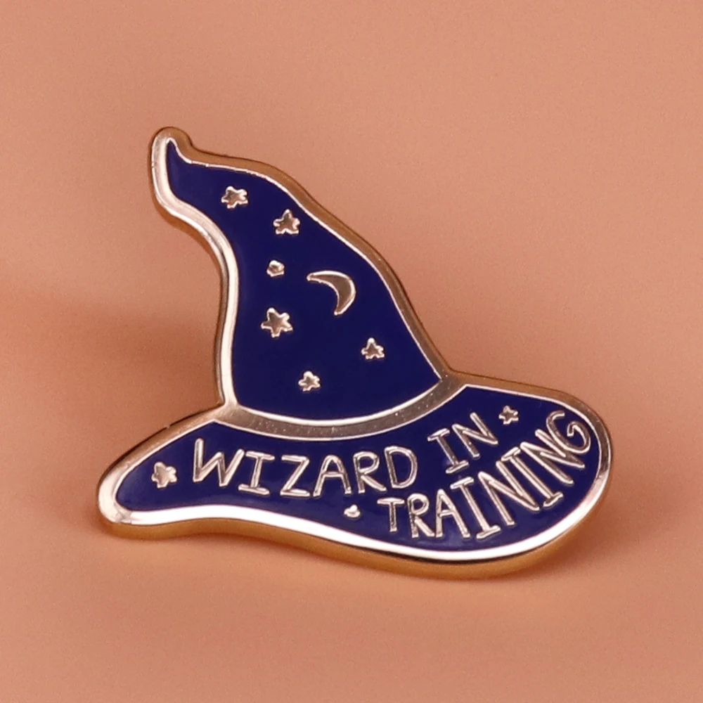 

Wizard hat enamel pin wizard in training magic badge Halloween keeper brooch tie pins divination jewelry gift