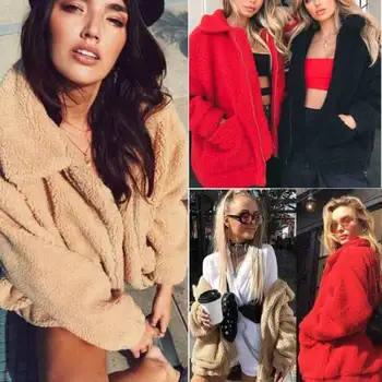 

Women Winter Warm Lapel Long Jacket Outwear