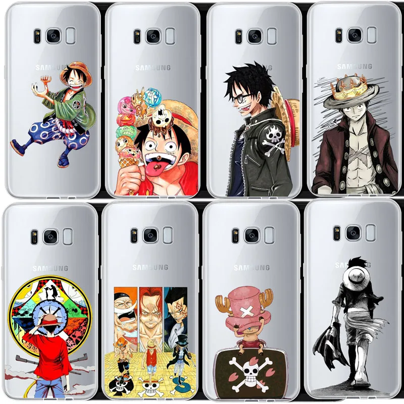 

Japanese Anime Collage One Piece Luffy Series Transparent Clear Cover Case For Samsung Galaxy S7 S8 S6 S7EDGE S9 S9PLUS NOTE 9