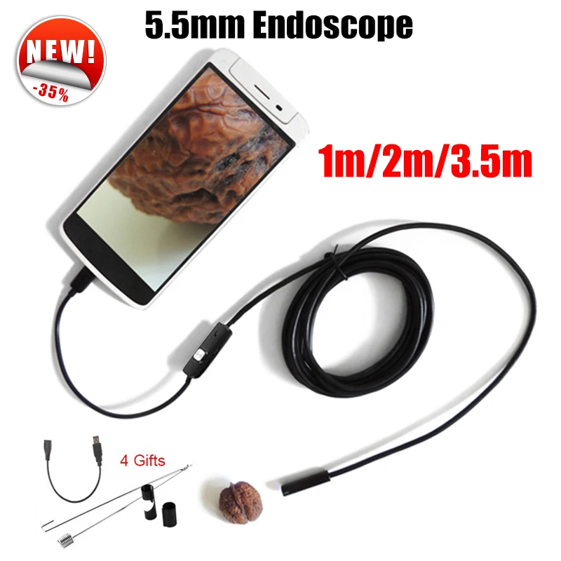 

Antscope Endoscope 5.5mm Endoscope USB Android Camera 1M 2M 3.5M Car Pipe Inspection Snake Tube MicroUSB Endoskop Camera 19