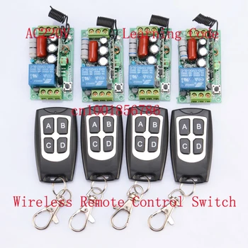 

220V 1CH Wireless Power Switch System 4 Receiver&4Transmitter Remote Controller 10A output state is adjusted 1000W